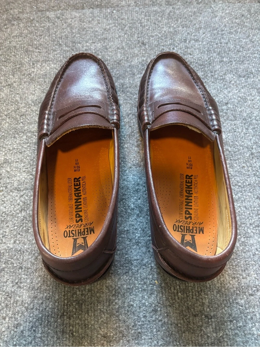 MEPHISTO Air Relax Spinnaker Brown Leather Slip On Loafers Men’s Size 11 US